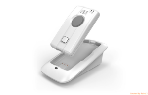 remote patient monitoring devices Elite unit in white with charge craddle