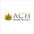 ACH logo with a green and yellow leaf