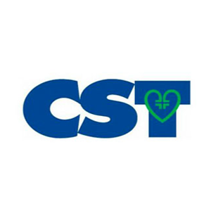 CST blue thick font logo